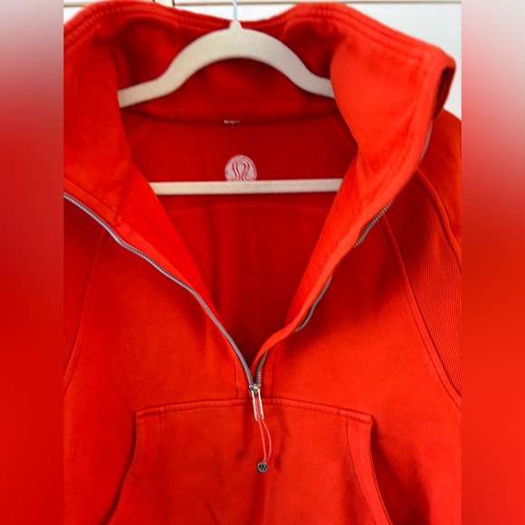 Lululemon Solar Orange Scuba Oversized Funnel-Neck Half Zip Women Medium/Large - Picture 6 of 9